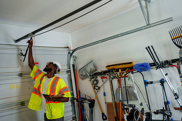 Professional Garage Door Panel Replacement technician working in Henderson County County, TX